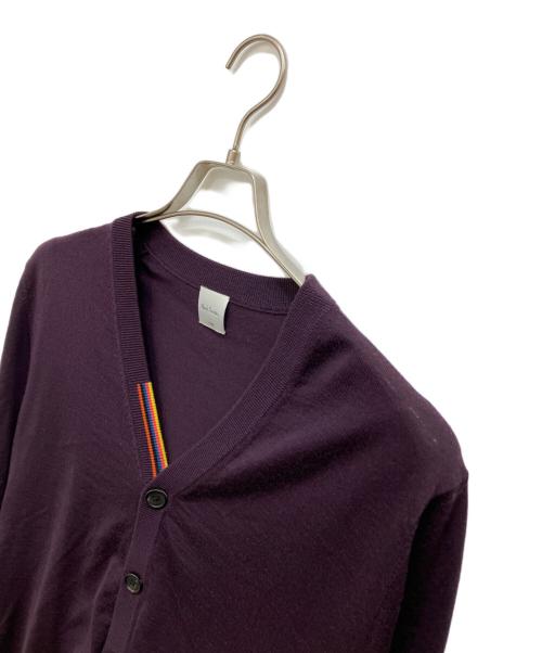 PAUL SMITH（ポールスミス）Paul Smith (ポールスミス) アーティストストライプポイント カーディガン パープル サイズ:Lの古着・服飾アイテム