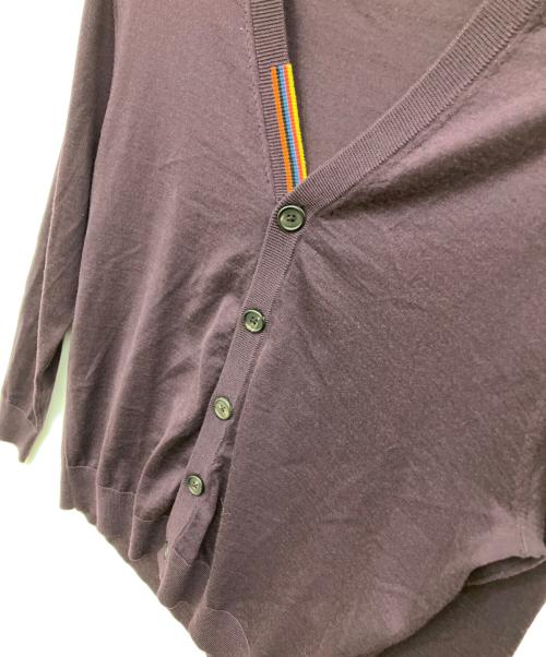 PAUL SMITH（ポールスミス）Paul Smith (ポールスミス) アーティストストライプポイント カーディガン パープル サイズ:Lの古着・服飾アイテム