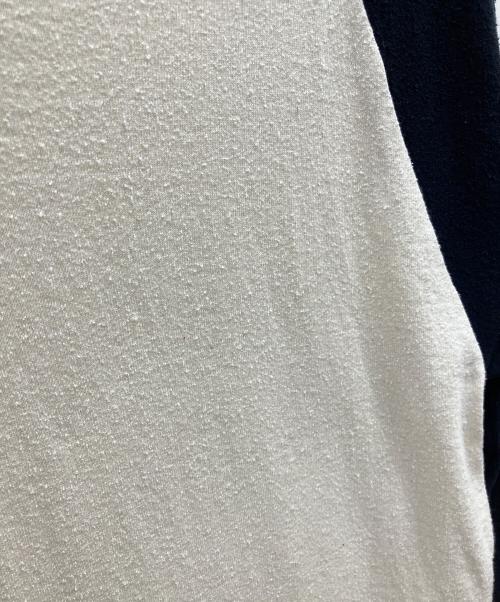 BLURHMS（ブラームス）blurhms (ブラームス) Co/Silk Nep Baseball Raglan Tee ブラック×アイボリーの古着・服飾アイテム