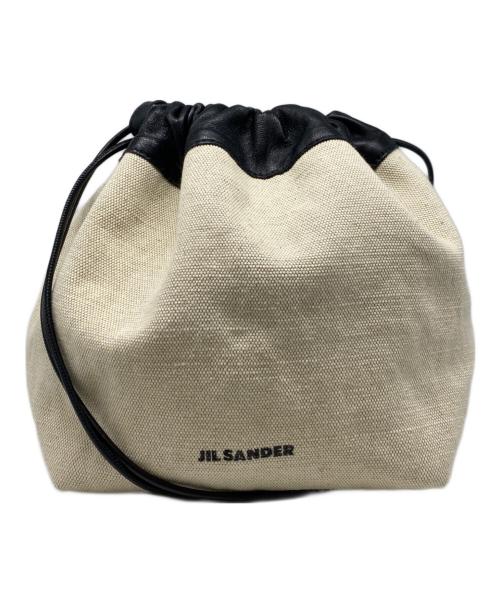 JIL SANDER（ジルサンダー）JIL SANDER (ジルサンダー) ドローストリングバッグ ブラック×アイボリーの古着・服飾アイテム