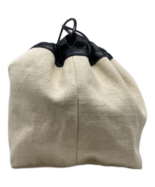JIL SANDER（ジルサンダー）JIL SANDER (ジルサンダー) ドローストリングバッグ ブラック×アイボリーの古着・服飾アイテム