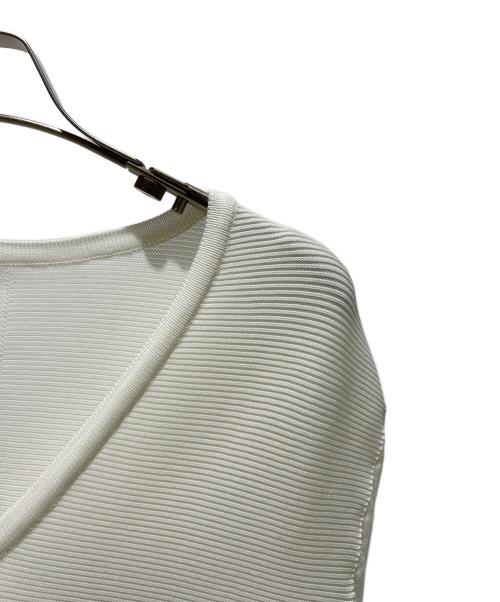 CFCL（シーエフシーエル）CFCL (シーエフシーエル) POTTERY GLITTER LONG BELL SLEEVE FLARE DRESS/ベルスリーブ リブニットワンピース ホワイト サイズ:1の古着・服飾アイテム