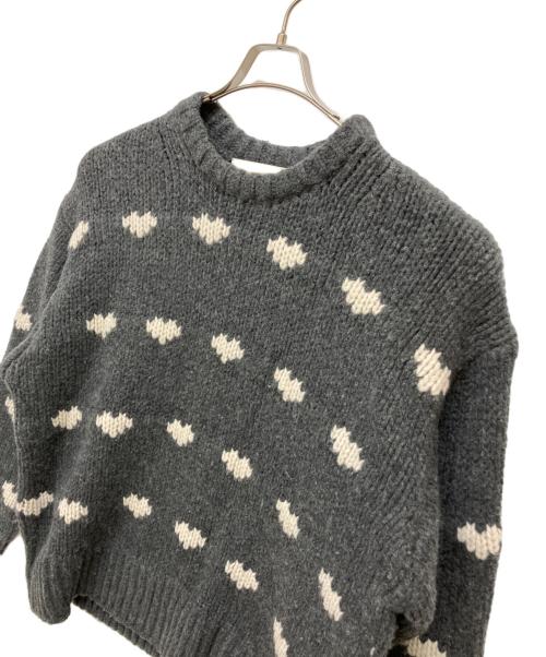 NKNIT（ンニット）NKNIT (ンニット) Heart Pattern KNIT グレー サイズ:SIZE 0の古着・服飾アイテム