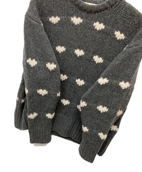 NKNIT（ンニット）NKNIT (ンニット) Heart Pattern KNIT グレー サイズ:SIZE 0の古着・服飾アイテム