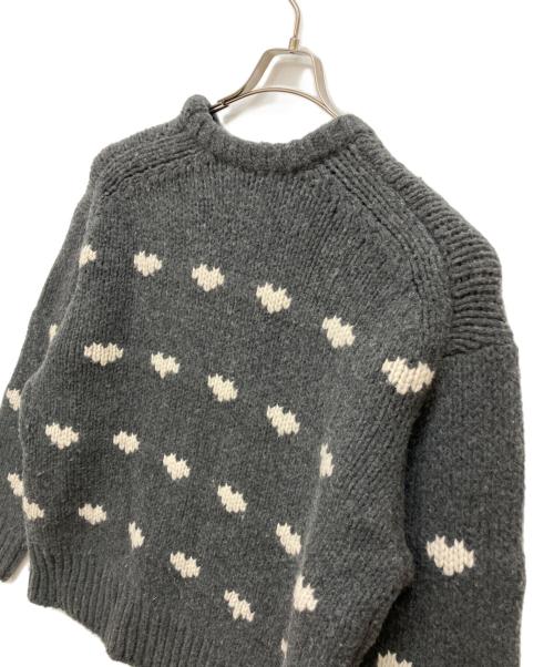 NKNIT（ンニット）NKNIT (ンニット) Heart Pattern KNIT グレー サイズ:SIZE 0の古着・服飾アイテム