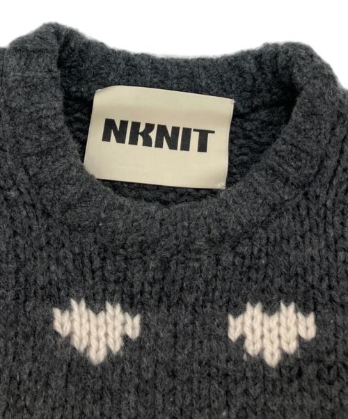 NKNIT（ンニット）NKNIT (ンニット) Heart Pattern KNIT グレー サイズ:SIZE 0の古着・服飾アイテム