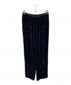 ne quittez pasヌキテパ）の古着「Crushed Velvet Pearl Beads Pants」｜ブラック