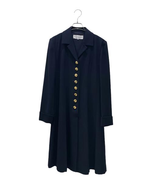 Yves Saint Laurent（イヴサンローラン）Yves Saint Laurent (イヴサンローラン) フレアワンピース ネイビー サイズ:36の古着・服飾アイテム