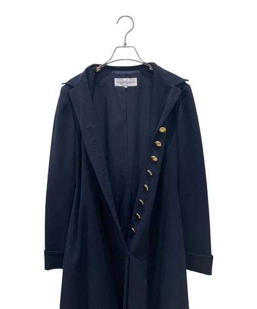 Yves Saint Laurent（イヴサンローラン）Yves Saint Laurent (イヴサンローラン) フレアワンピース ネイビー サイズ:36の古着・服飾アイテム