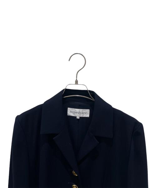 Yves Saint Laurent（イヴサンローラン）Yves Saint Laurent (イヴサンローラン) フレアワンピース ネイビー サイズ:36の古着・服飾アイテム