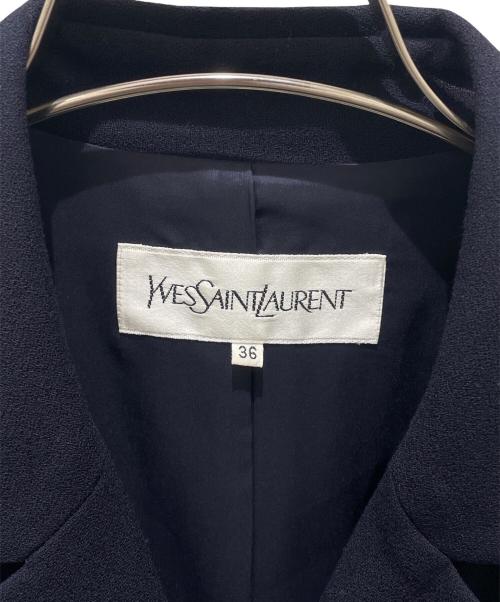 Yves Saint Laurent（イヴサンローラン）Yves Saint Laurent (イヴサンローラン) フレアワンピース ネイビー サイズ:36の古着・服飾アイテム