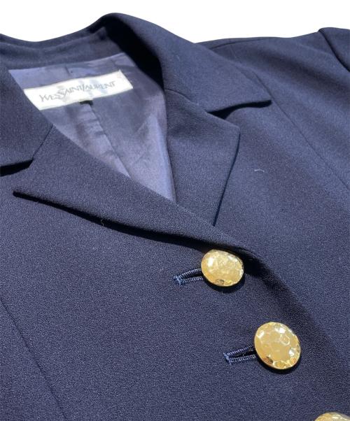 Yves Saint Laurent（イヴサンローラン）Yves Saint Laurent (イヴサンローラン) フレアワンピース ネイビー サイズ:36の古着・服飾アイテム