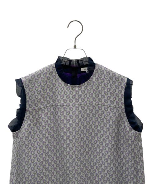 BLAMINK（ブラミンク）BLAMINK (ブラミンク) RESORT フラワージャガードノースリーブワンピース ライラック サイズ:38の古着・服飾アイテム