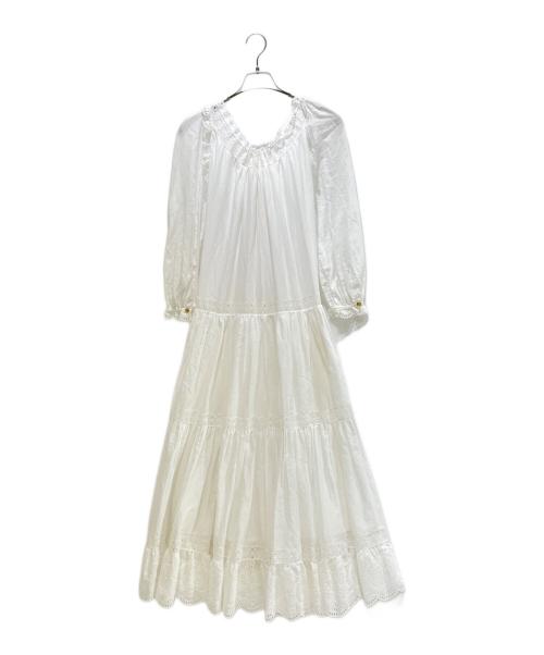 CELINE（セリーヌ）CELINE (セリーヌ) Embroidered Folk Dress in Cotton Muslin 