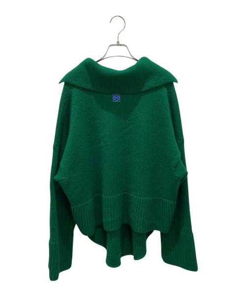 LOEWE（ロエベ）LOEWE (ロエベ) アナグラム刺繍Vネックポロセーター グリーン サイズ:ＸＳの古着・服飾アイテム