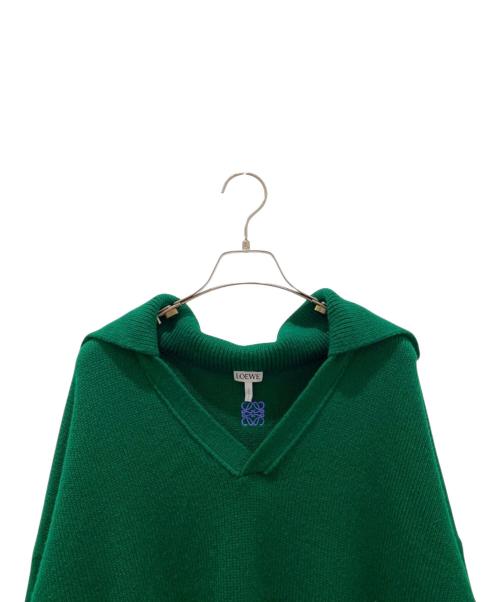 LOEWE（ロエベ）LOEWE (ロエベ) アナグラム刺繍Vネックポロセーター グリーン サイズ:ＸＳの古着・服飾アイテム