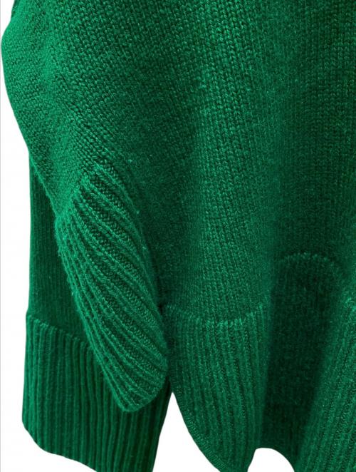 LOEWE（ロエベ）LOEWE (ロエベ) アナグラム刺繍Vネックポロセーター グリーン サイズ:ＸＳの古着・服飾アイテム