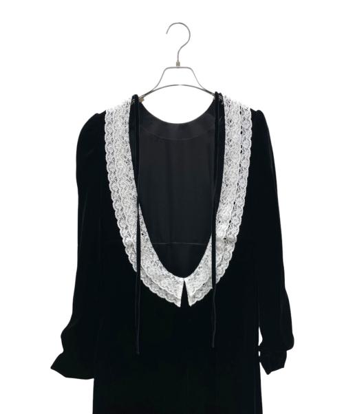 LUDLOW（ラドロー）LUDLOW (ラドロー) ベルベットワンピース ブラック サイズ:1の古着・服飾アイテム