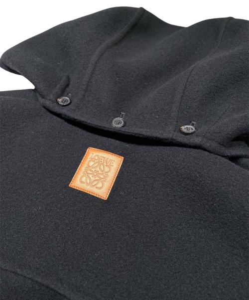 LOEWE（ロエベ）LOEWE (ロエベ) カシミヤ混ジップアップフード付きウールブルゾン ブラック サイズ:44の古着・服飾アイテム