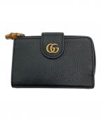 GUCCIグッチ）の古着「バンブー付き ダブルG ミディアム ウォレット」｜ブラック