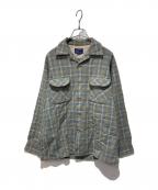 PENDLETONペンドルトン）の古着「70s Pendleton Wool Plaid Loop Shirt」｜ブルー
