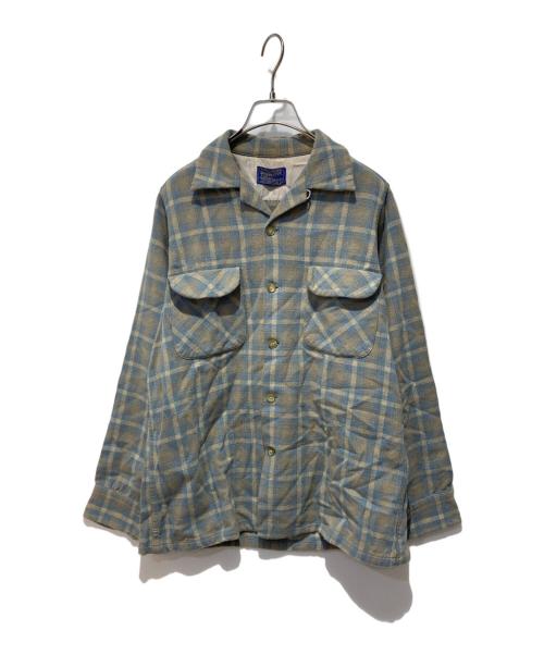 PENDLETON（ペンドルトン）PENDLETON (ペンドルトン) 70s Pendleton Wool Plaid Loop Shirt ブルー サイズ:Mの古着・服飾アイテム