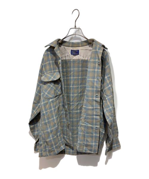 PENDLETON（ペンドルトン）PENDLETON (ペンドルトン) 70s Pendleton Wool Plaid Loop Shirt ブルー サイズ:Mの古着・服飾アイテム