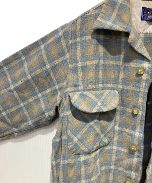 PENDLETON（ペンドルトン）PENDLETON (ペンドルトン) 70s Pendleton Wool Plaid Loop Shirt ブルー サイズ:Mの古着・服飾アイテム