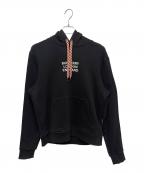 BURBERRYバーバリー）の古着「ロゴ刺繍パーカー/コットンパーカー/プルオーバーパーカー」｜ブラック