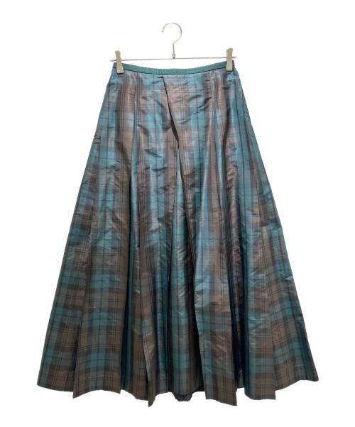 DRAWER（ドゥロワー）DRAWER 23AW/タータンチェックシルクロングスカート/Tartan Check Silk Long Skirt Plaid Pattern Maxi Skirt Lightweight Elegant Style サイズ:36の古着・服飾アイテム