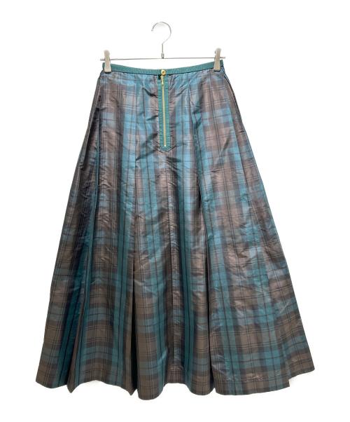 DRAWER（ドゥロワー）DRAWER 23AW/タータンチェックシルクロングスカート/Tartan Check Silk Long Skirt Plaid Pattern Maxi Skirt Lightweight Elegant Style サイズ:36の古着・服飾アイテム