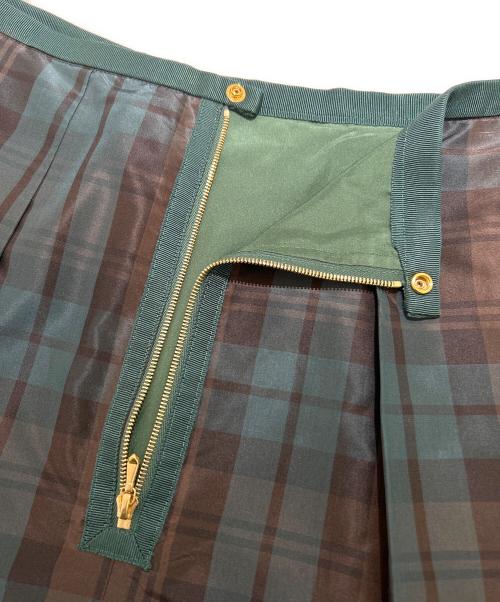 DRAWER（ドゥロワー）DRAWER 23AW/タータンチェックシルクロングスカート/Tartan Check Silk Long Skirt Plaid Pattern Maxi Skirt Lightweight Elegant Style サイズ:36の古着・服飾アイテム