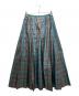 DRAWER（ドゥロワー）の古着「23AW/タータンチェックシルクロングスカート/Tartan Check Silk Long Skirt Plaid Pattern Maxi Skirt Lightweight Elegant Style」｜グリーン
