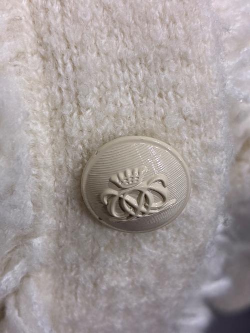 DRAWER（ドゥロワー）DRAWER (ドゥロワー) 7Gジャガード フリンジ ニット カーディガン アイボリー サイズ:2の古着・服飾アイテム