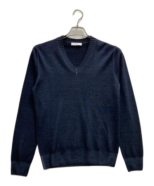 COSTANZA（コスタンザ）costanza (コスタンザ) ウールVネックニット ネイビー サイズ:46の古着・服飾アイテム