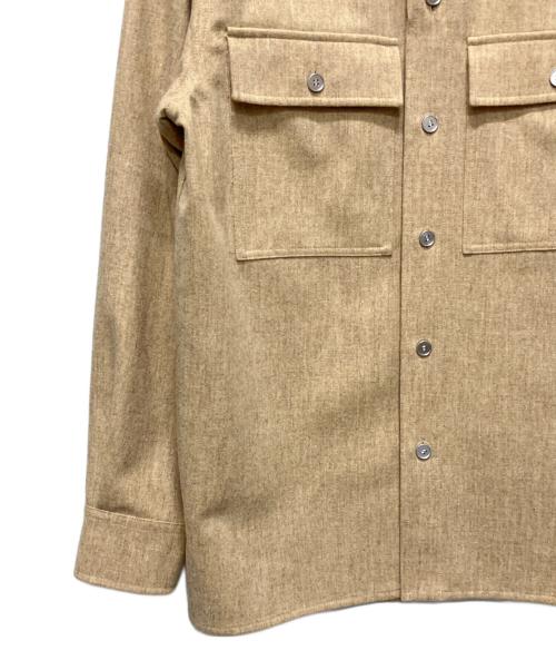 JIL SANDER+（ジルサンダープラス）JIL SANDER+ (ジルサンダープラス) WOOL FLANNEL SHIRT JACKET ベージュ サイズ:46の古着・服飾アイテム