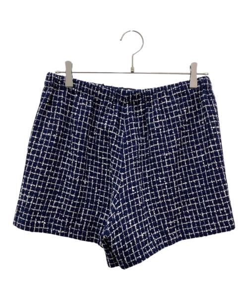 MIU MIU（ミュウミュウ）MIU MIU (ミュウミュウ) ツイードショートパンツ ネイビー サイズ:38の古着・服飾アイテム