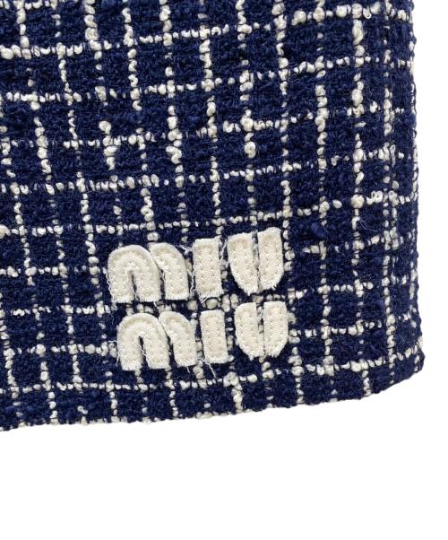 MIU MIU（ミュウミュウ）MIU MIU (ミュウミュウ) ツイードショートパンツ ネイビー サイズ:38の古着・服飾アイテム
