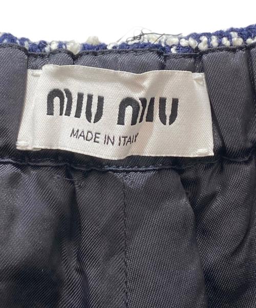 MIU MIU（ミュウミュウ）MIU MIU (ミュウミュウ) ツイードショートパンツ ネイビー サイズ:38の古着・服飾アイテム