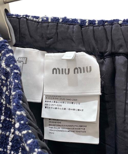 MIU MIU（ミュウミュウ）MIU MIU (ミュウミュウ) ツイードショートパンツ ネイビー サイズ:38の古着・服飾アイテム