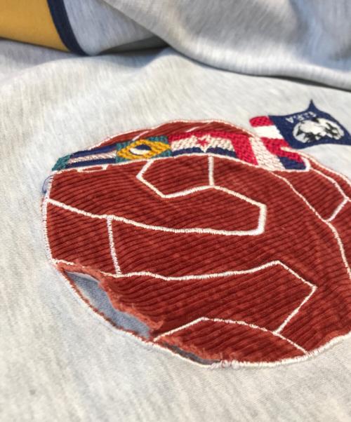 adidas（アディダス）adidas (アディダス) 80ｓヴィンテージスウェット グレー×ネイビー サイズ:XLの古着・服飾アイテム