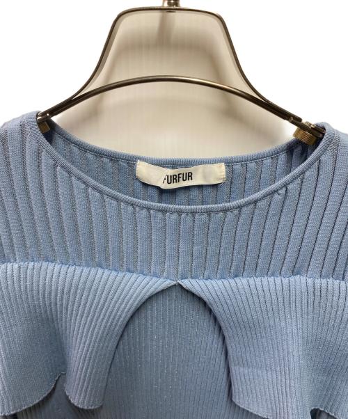 furfur（ファーファー）furfur (ファーファー) フショルレイヤードニットワンピース ブルー サイズ:ＦＲＥＥの古着・服飾アイテム