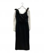 HER LIP TOハーリップトゥ）の古着「Faubourg Shoulder Ribbon Dress」｜ブラック