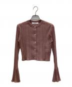 HER LIP TOハーリップトゥ）の古着「RANDOM RIBBED KNIT CARDIGAN」｜ピンク