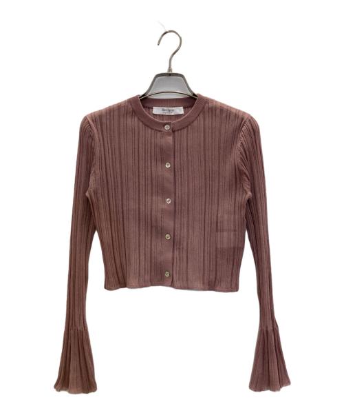 HER LIP TO（ハーリップトゥ）Her lip to (ハーリップトゥ) RANDOM RIBBED KNIT CARDIGAN ピンク サイズ:Sの古着・服飾アイテム