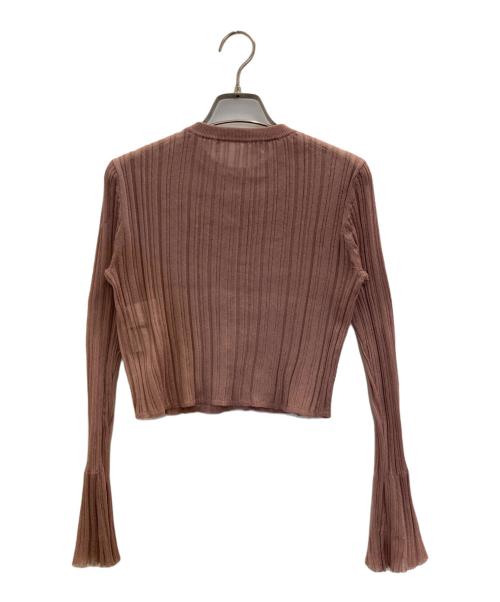 HER LIP TO（ハーリップトゥ）Her lip to (ハーリップトゥ) RANDOM RIBBED KNIT CARDIGAN ピンク サイズ:Sの古着・服飾アイテム