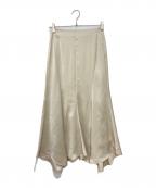 HER LIP TOハーリップトゥ）の古着「Asymmetry Hem Satin Skirt」｜ベージュ