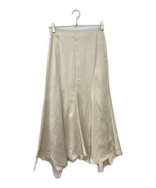 HER LIP TO（ハーリップトゥ）の古着「Asymmetry Hem Satin Skirt」｜ベージュ