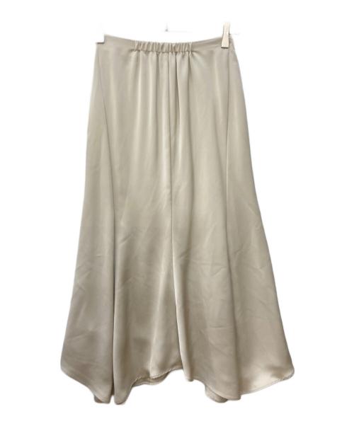 HER LIP TO（ハーリップトゥ）HER LIP TO (ハーリップトゥ) Asymmetry Hem Satin Skirt ベージュ サイズ:Ｓの古着・服飾アイテム
