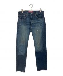 JUNYA WATANABE MAN×LEVI'S（ジュンヤワタナベマン×リーバイス）の古着「Wネーム綿デニム製品加工デニムパンツ」｜インディゴ